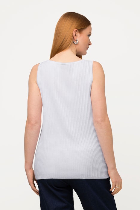 Stricktop, Rippstrick, V-Ausschnitt, ärmellos