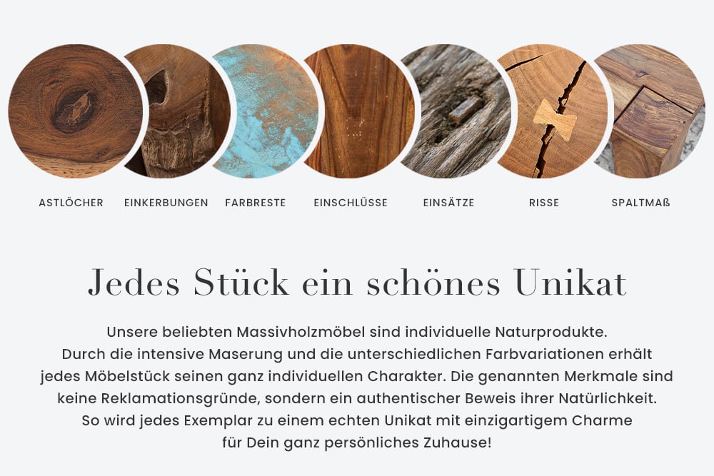riess-ambiente Holzschale BALI - Massivholz 60cm Teakholz mit Griff natürliche Maserung handmade