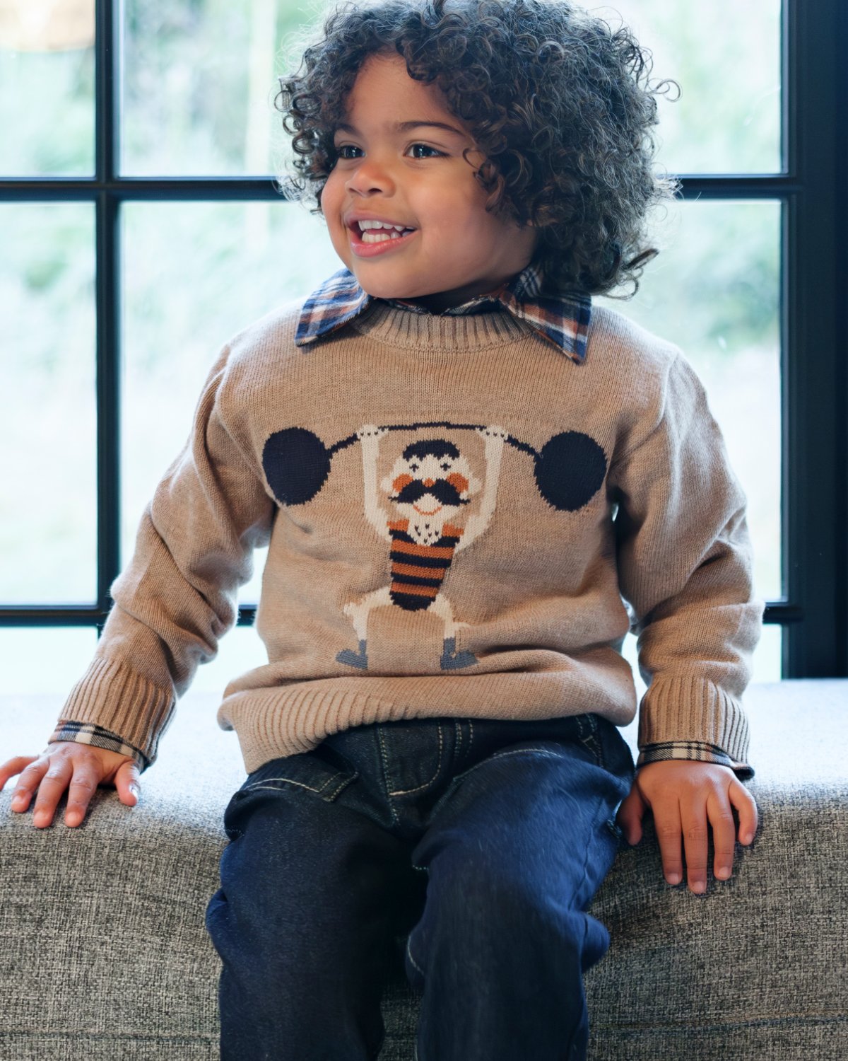 Genser Barn – 100% Bomull | Pelle Knit Strong Man