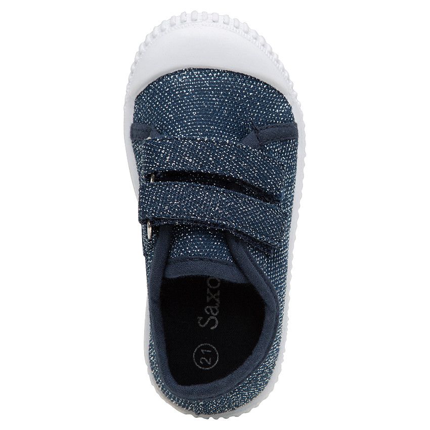 Baskets basses bleues en toile mélangées de fils brillants du 24 au 29 - Bleu marine