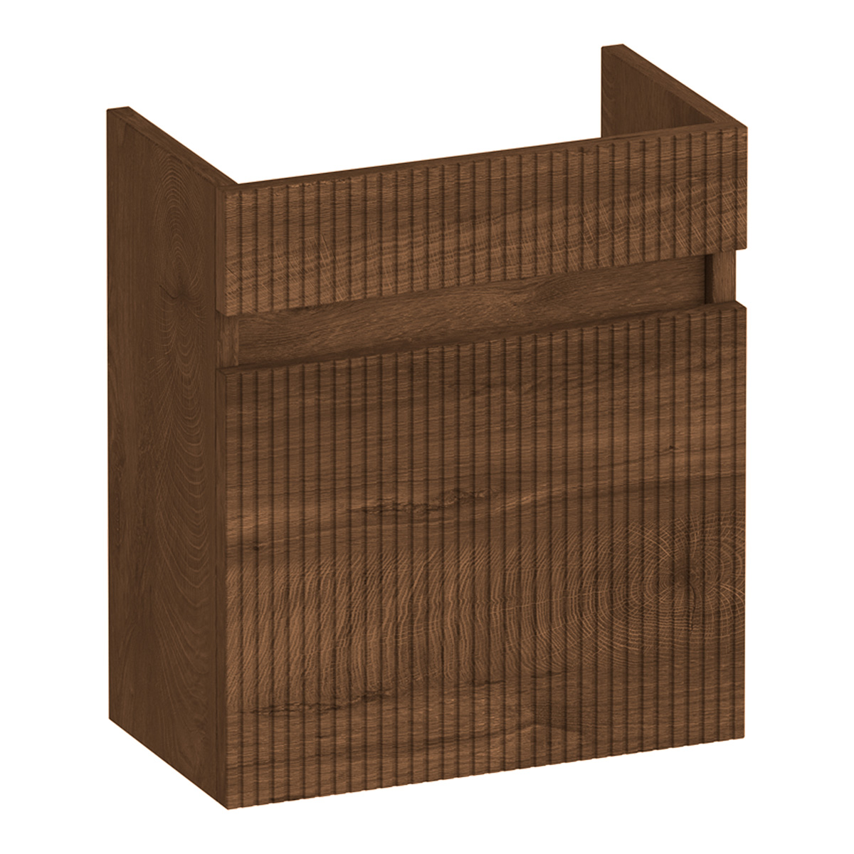 Brauer Joy Wavy fonteinkast ribbelfront 40cm met 1 deur linksdraaiend forest cacao