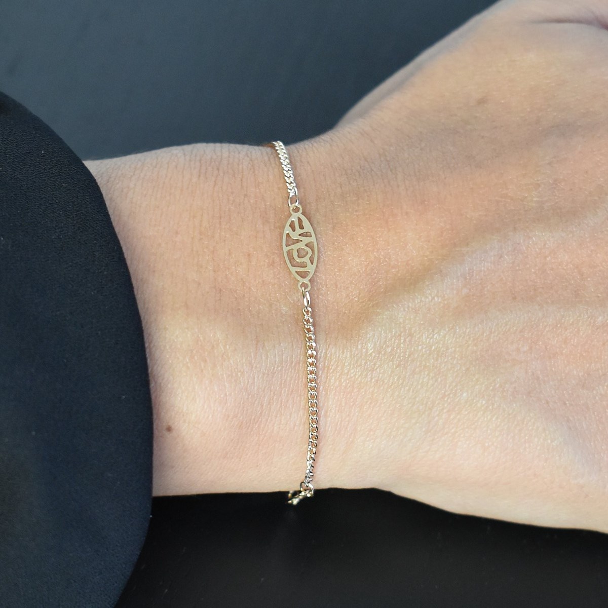 Bracelet love écriture d'amour Plaqué OR 750 3 microns
