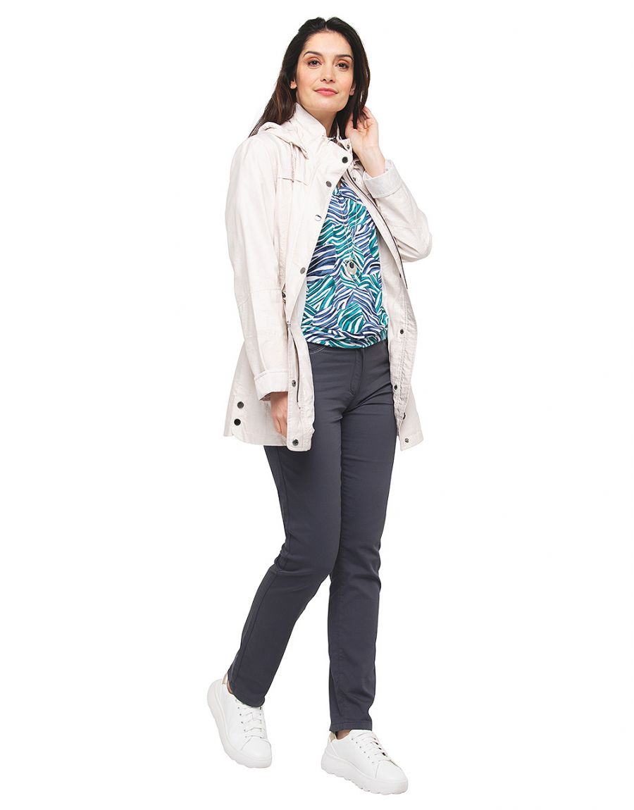 Parka longue beige