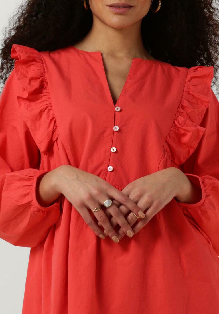 BY-BAR rode by-bar mini jurk vaya poplin dress