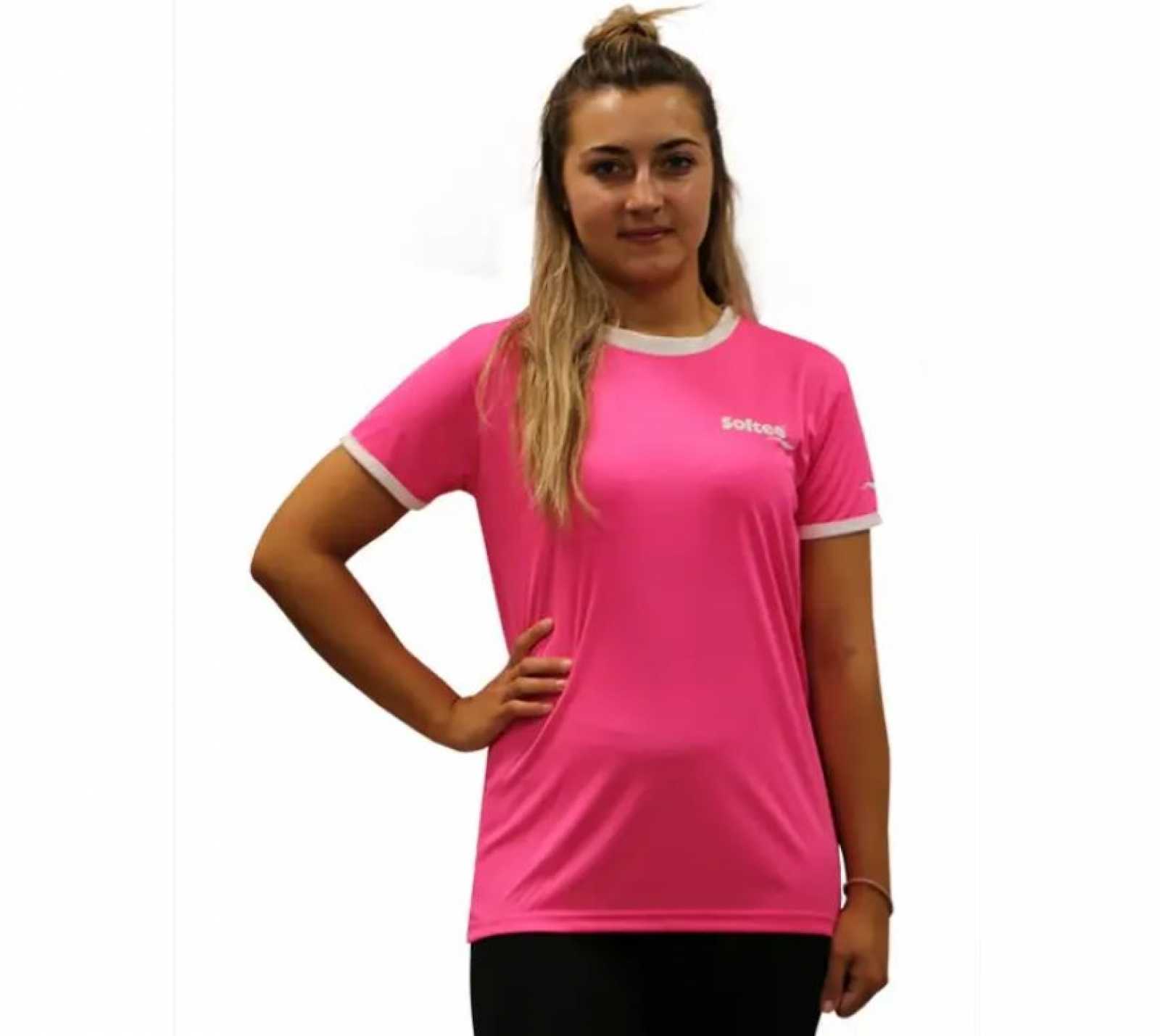 Camisa Softee Galaxy para Mulheres, Preta / Coral Fluorescente