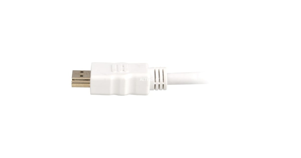 SharkoonHigh Speed HDMI kabel met Ethernet  (Wit, 2 meter, 4K, Verguld)