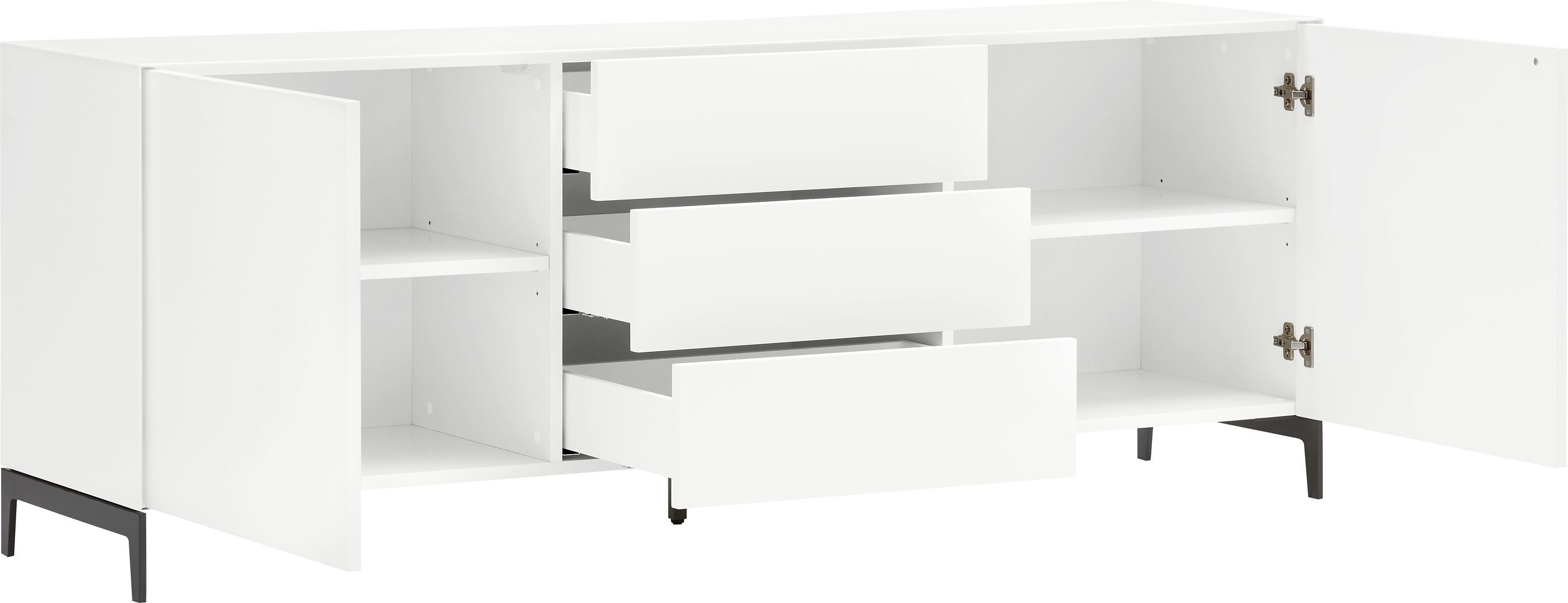 LUX Lowboard - Weiss / B: 180.0 cm x T: 46.0 cm x H: 68.0 cm