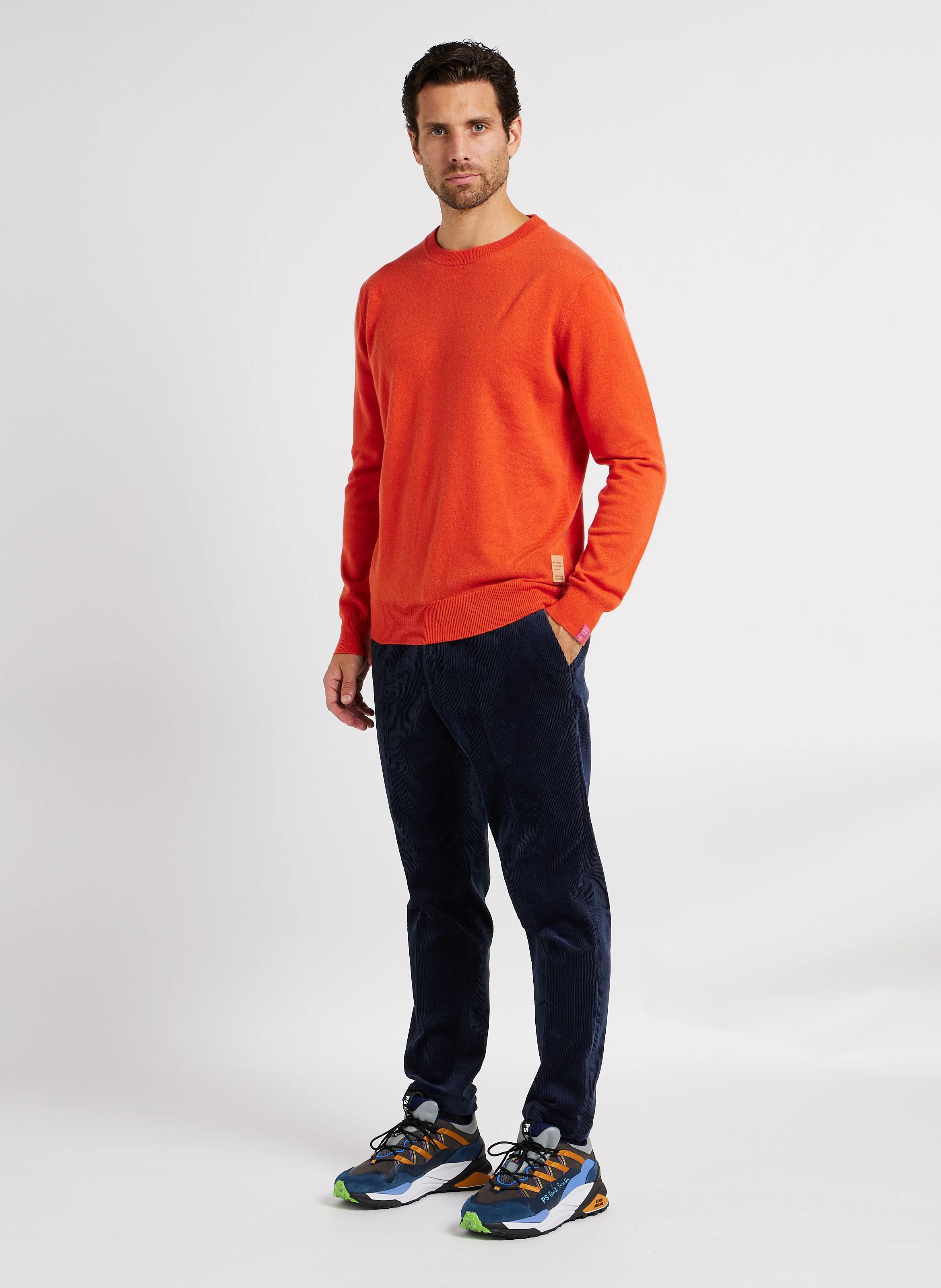 Pull col rond en laine et en cachemire mélangés | Orange