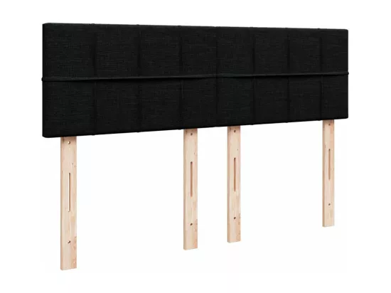 Sommier à lattes de lit avec matelas Noir 160x200 cm Tissu