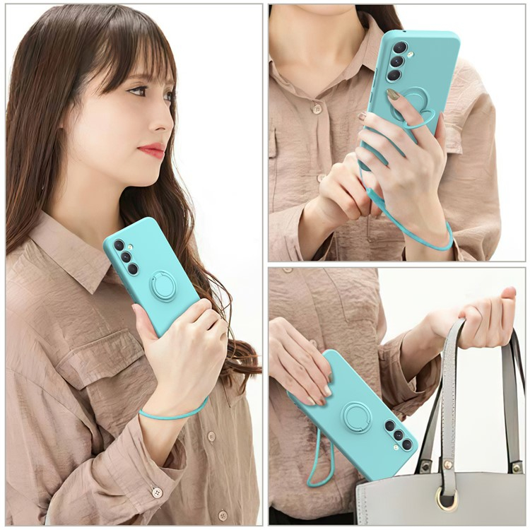 Samsung Galaxy S25  Plus Silikon Case Hülle mit Kameraschutz   Kickstand Haltering - Grün (Matt)