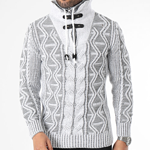 Pull Col Amplified Gris Clair