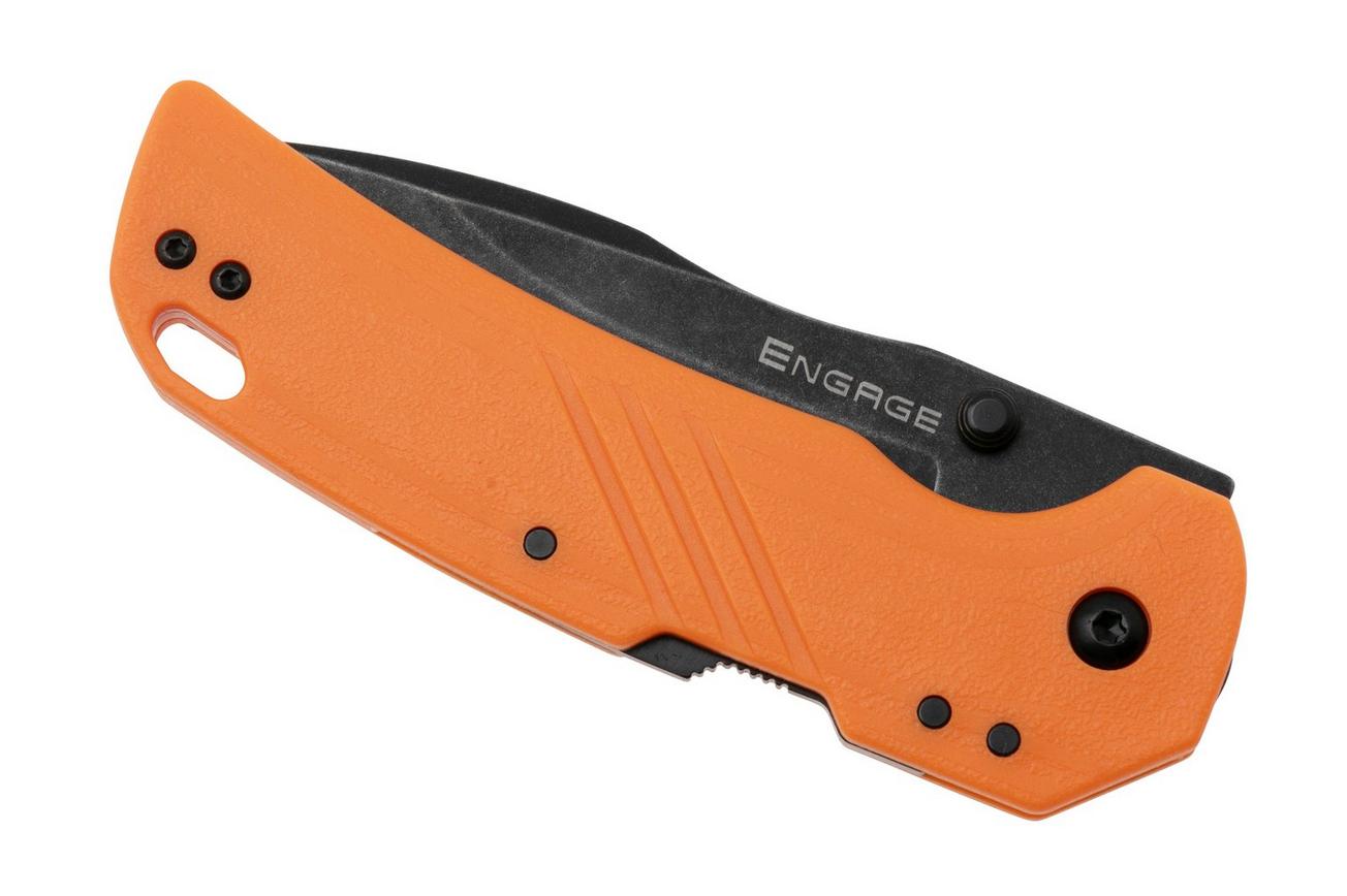 Cold Steel Engage Clip Point FL-30DPLD-BO, Blackwashed 4116SS, Orange GFN, zakmes