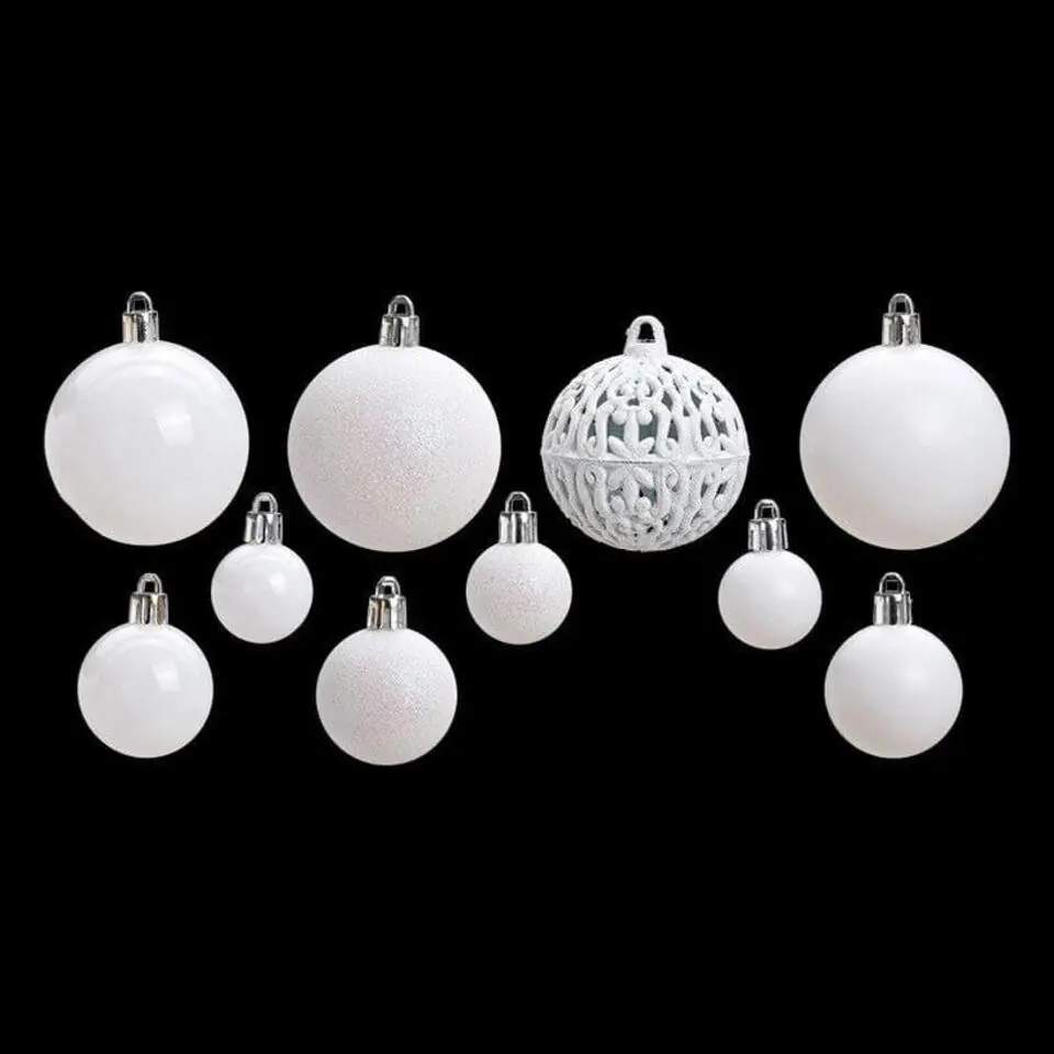 G. Wurm Kerstballen - 50ST - wit - 3 - 4 - 6 cm - kunststof