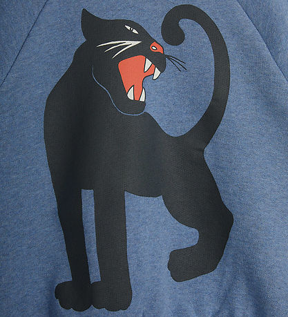 Mini Rodini Sweatshirt - Blau Meliert m. Panther