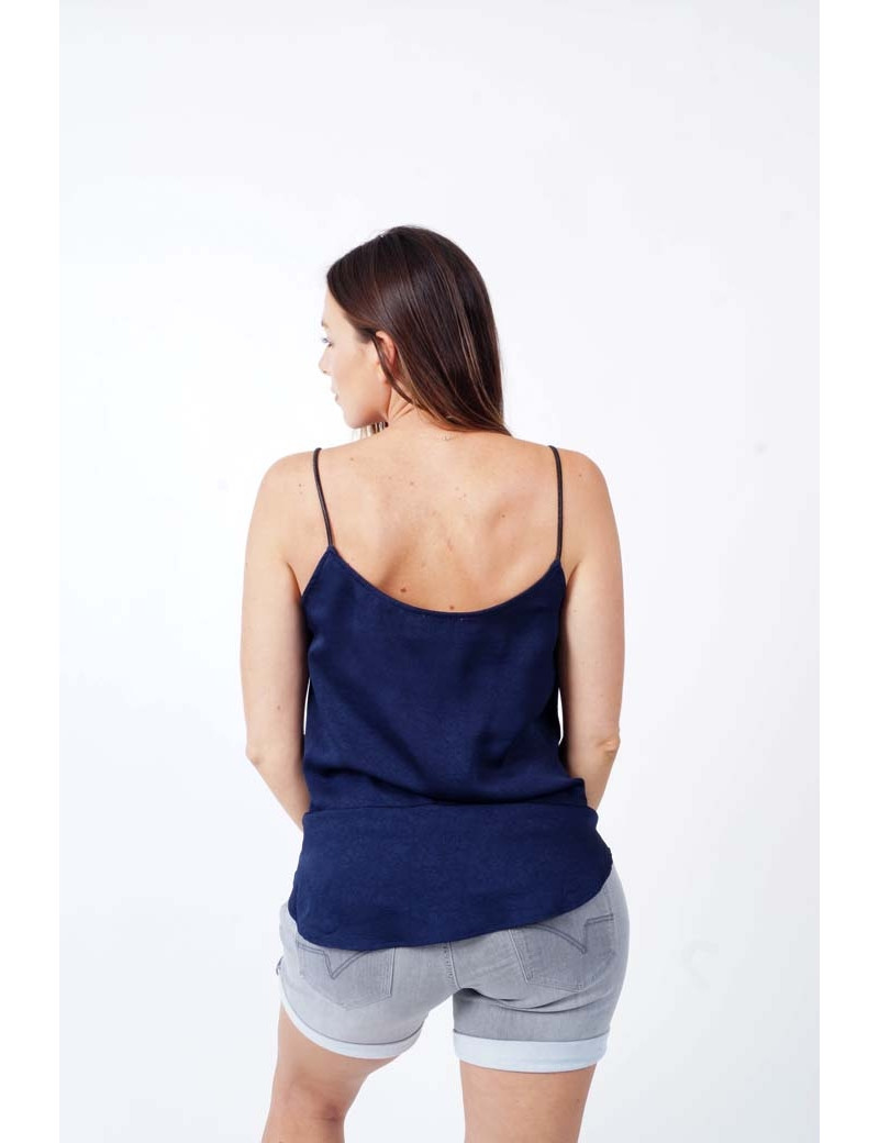 SEE U SOON TOP FINES BRETELLES LUREX NAVY