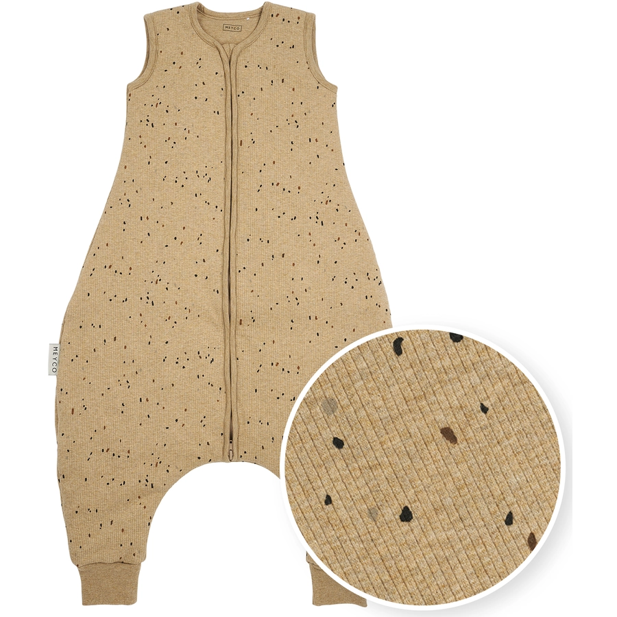 MEYCO Winter Schlafoverall Jumper Rib Mini Spot - Toffee Melange