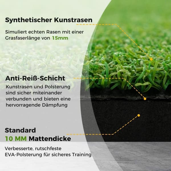 3 i 1 golfslagmatte med kunstgress 2 golf-tees 2 justeringsstenger og 6 forhåndsborede tee-hull 60