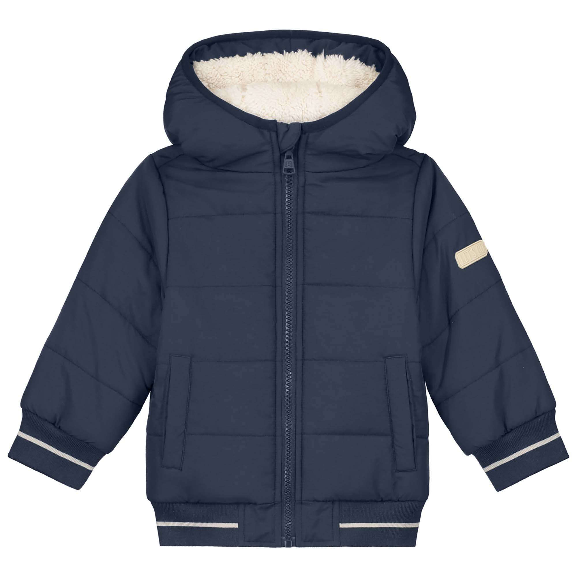 Prénatal peuter winterjas lange mouwen ruit blauw