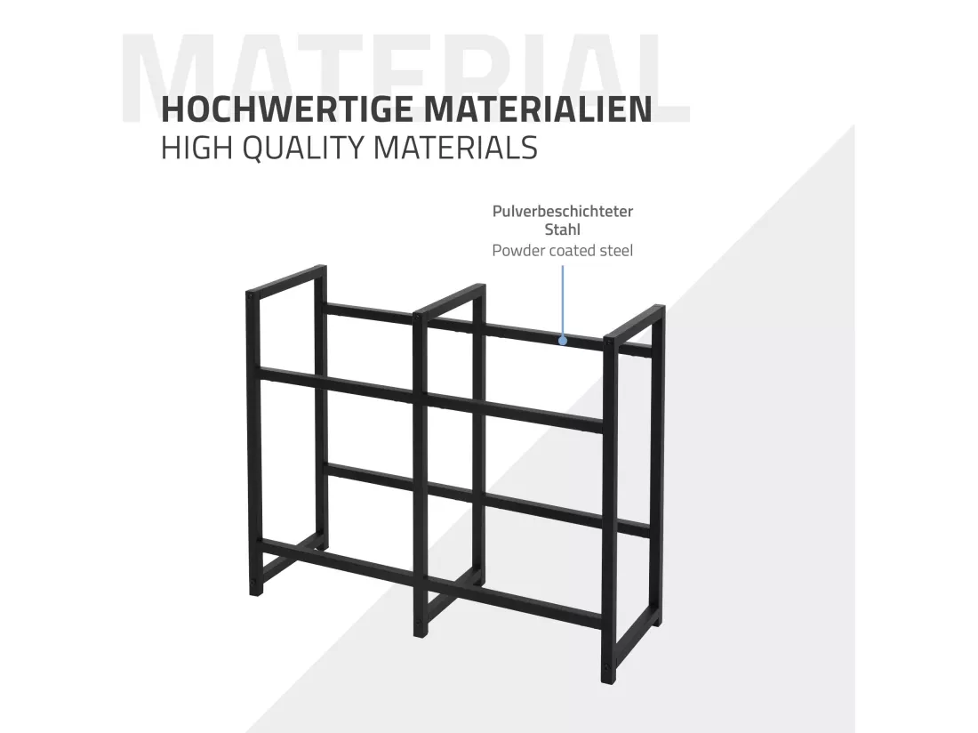 Étagère de rangement pour 4 caisses de boissons 91x31x75,5cm en acier anthracite