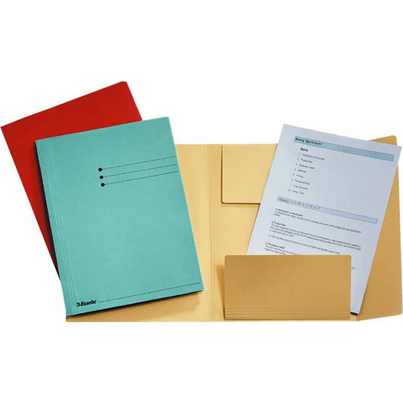 Chemise dossier 3 rabats Esselte 24 x 31,8 cm bleu - Paquet de 50