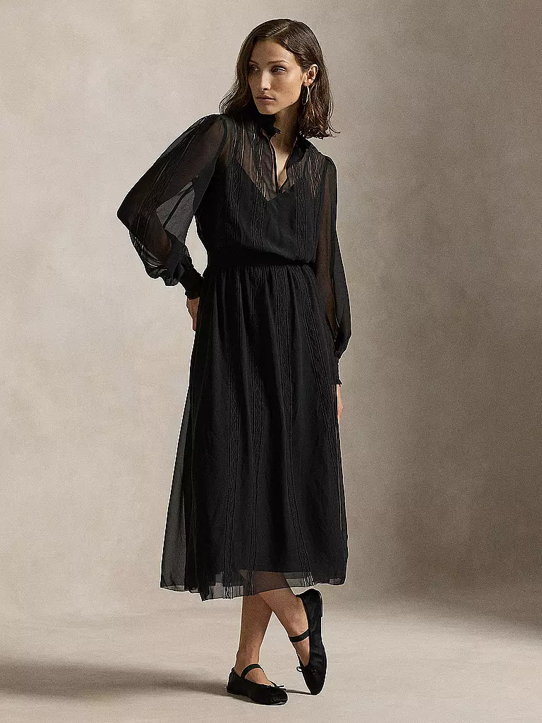 POLO RALPH LAUREN Midikleid schwarz