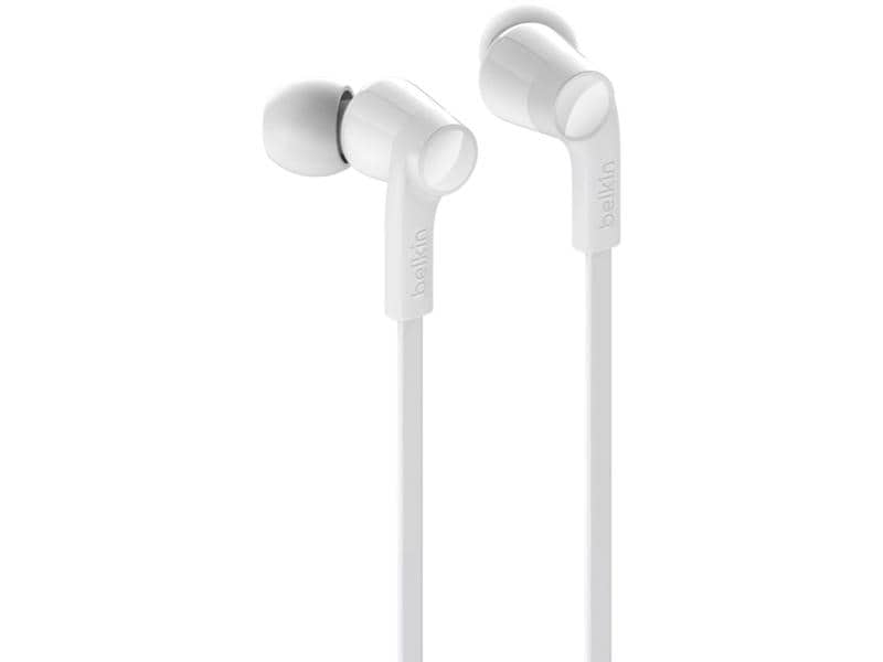 Belkin In-Ear-Kopfhörer Rockstar USB-C Anschluss Weiss Kabelgebundener In-Ear-Kopfhörer mit USBC-Anschluss