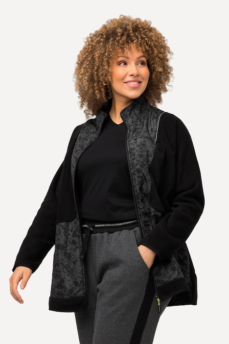 Fleecejacke, Color-Paspel, Stehkragen, 2-Wege-Zipper