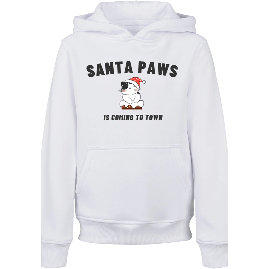 F4NT4STIC Hoodie Santa Paws Christmas Cat weiß