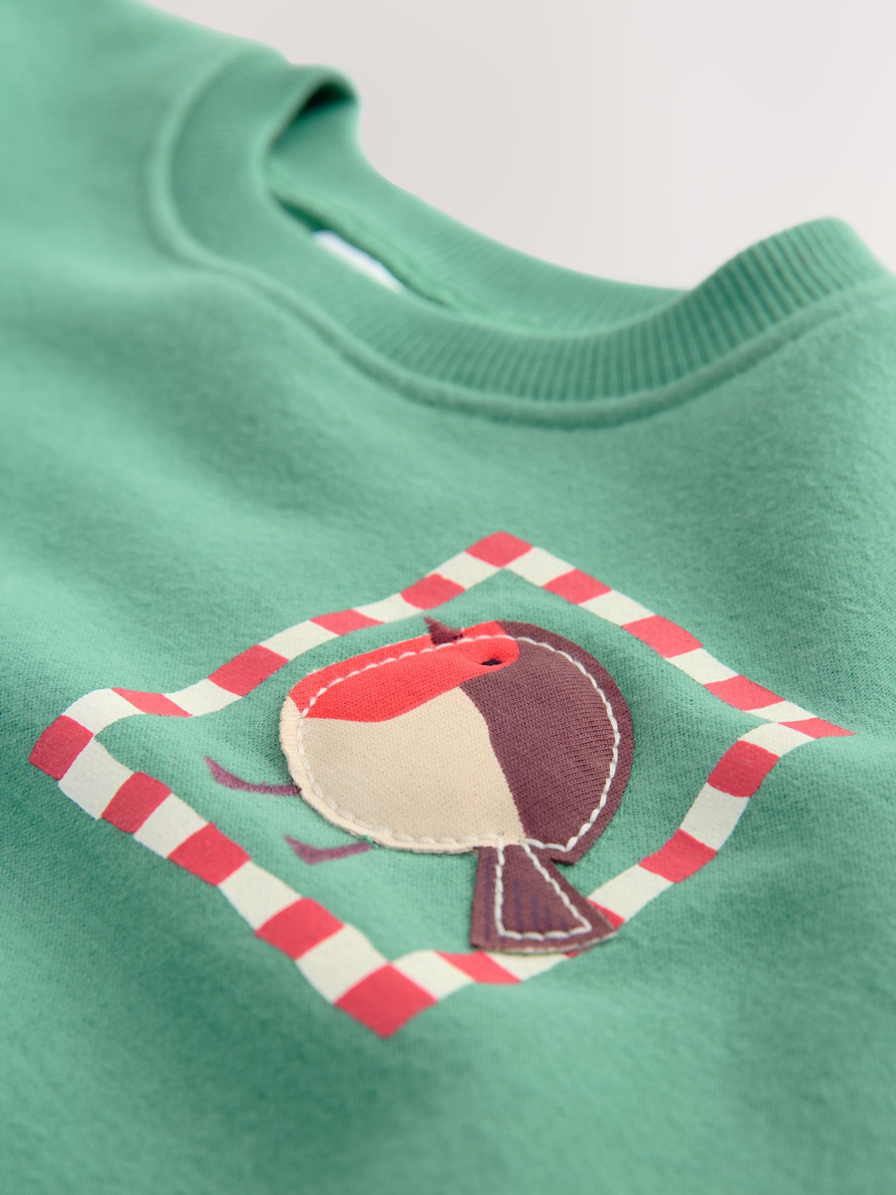 Groene Kerstmis Roodborst - Sweatshirt met ronde hals (3 mnd-7 jr)