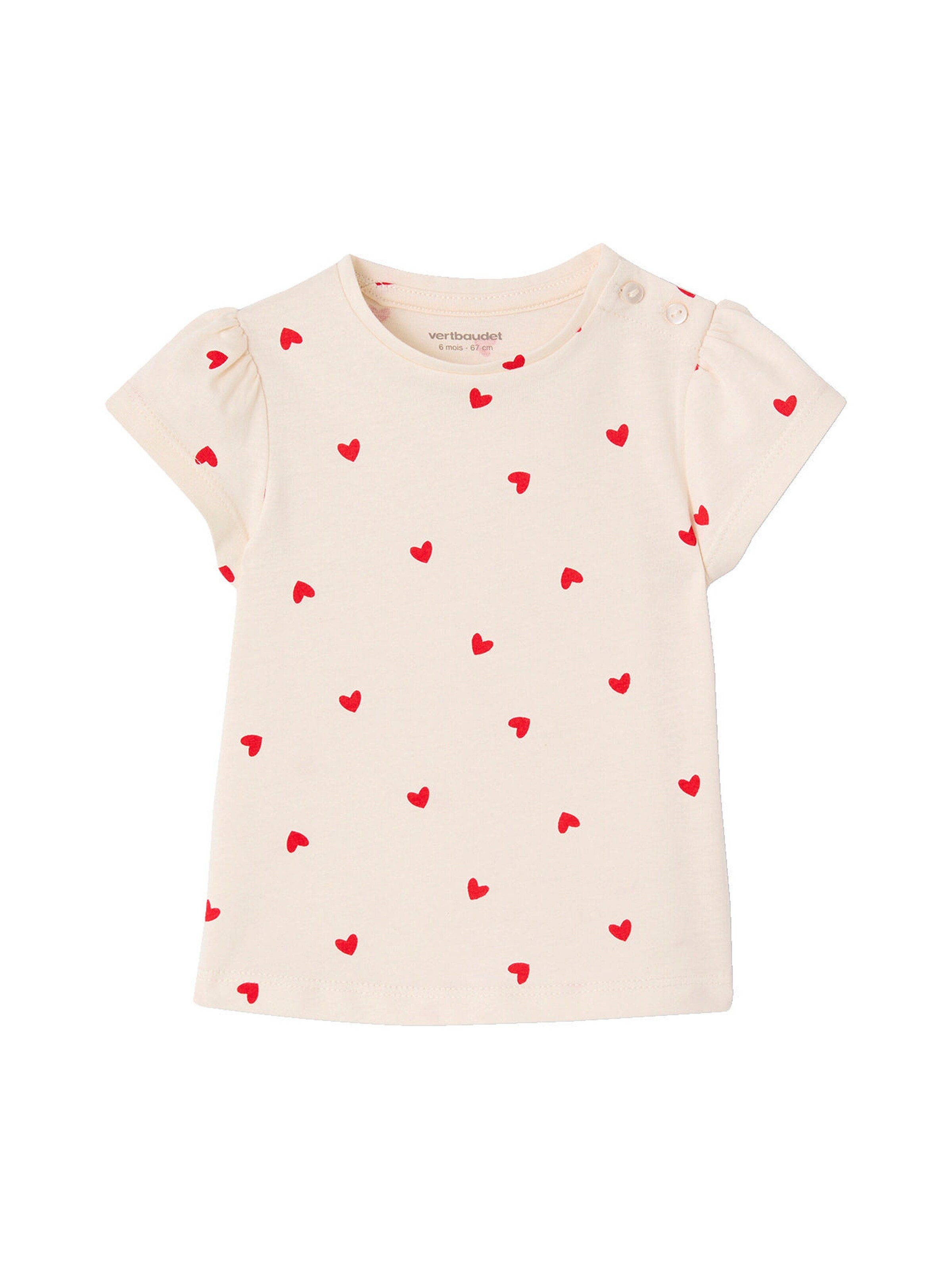 Vertbaudet 2er-Pack Baby T-Shirts BASIC bedruckt hellrosa
