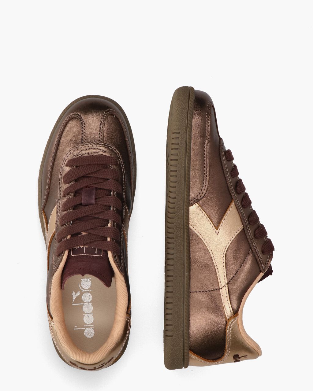 Diadora Sport Trainer Metalized Donkerbruin/Roségoud Damessneakers