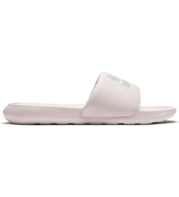 NIKE VICTORI ONE WOMENS SLIDE BARELY-ROSE-METALLIC-SILVER-BA