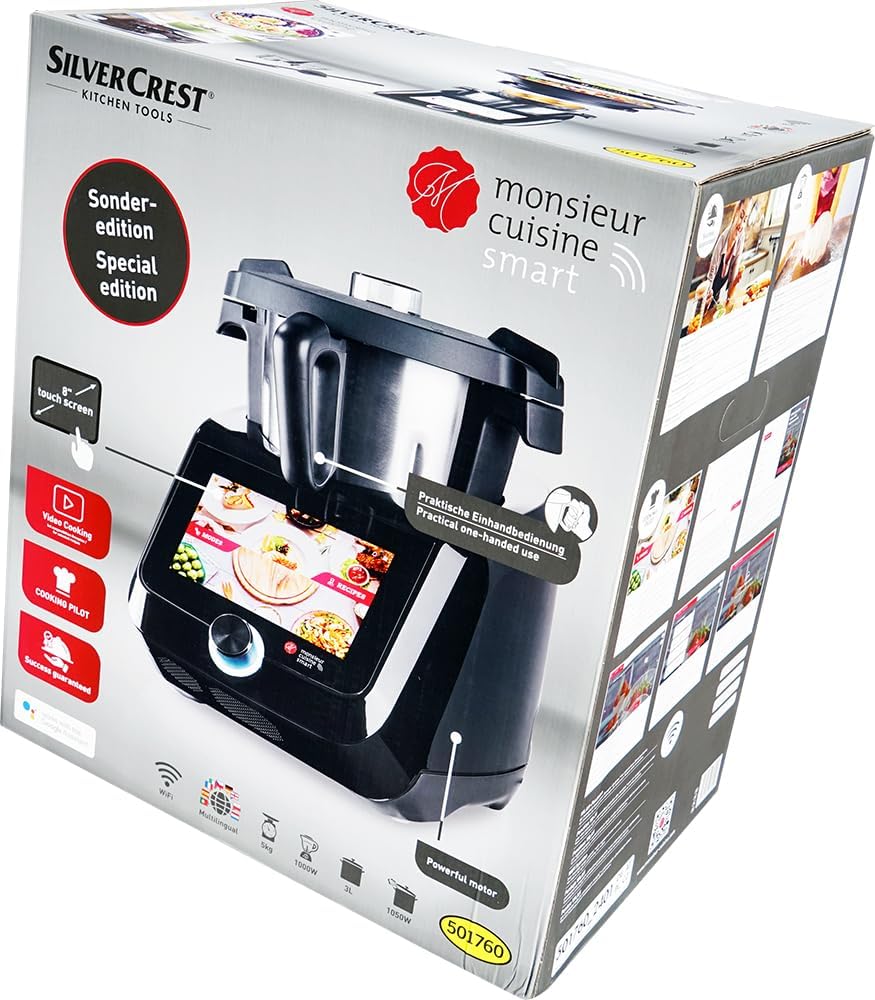 HEADNMORE® Bundle - SILVERCREST® Monsieur Cuisine Smart SKMS 1200 C1 Schwarz +Schlüsselanhänger