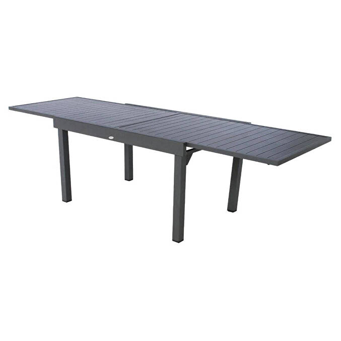 Ensemble table de jardin extensible + 10 fauteuils PIAZZA Graphite