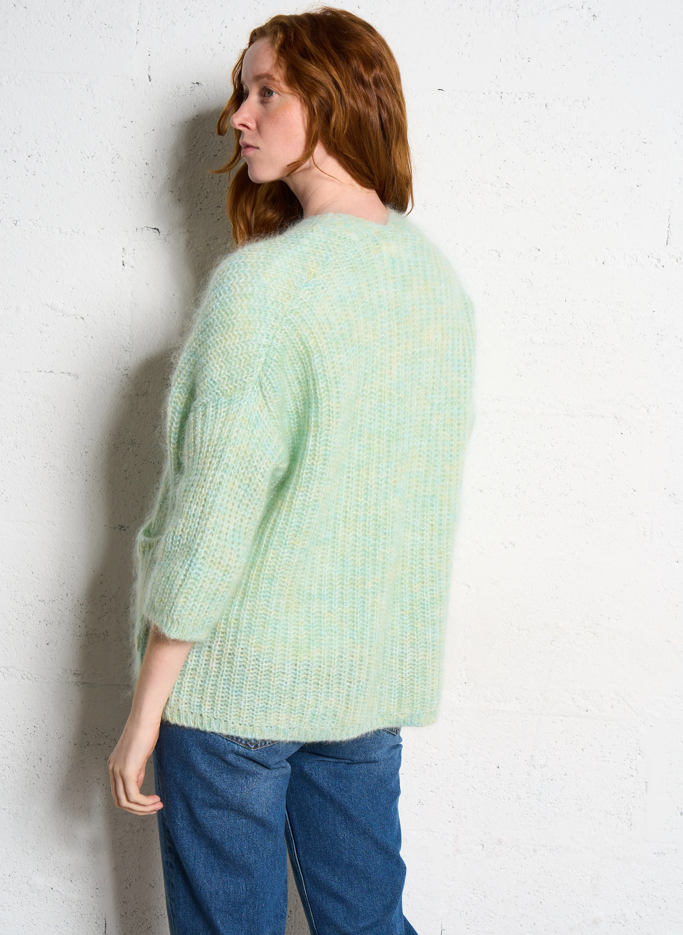 ALIX BIS - Gilet tricot en laine mélangée | Vert