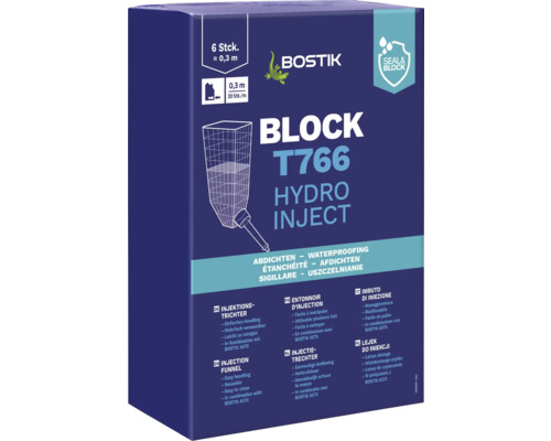 Bostik BLOCK T766 HYDRO INJECT Injectietrechterpakket = 6 stuks
