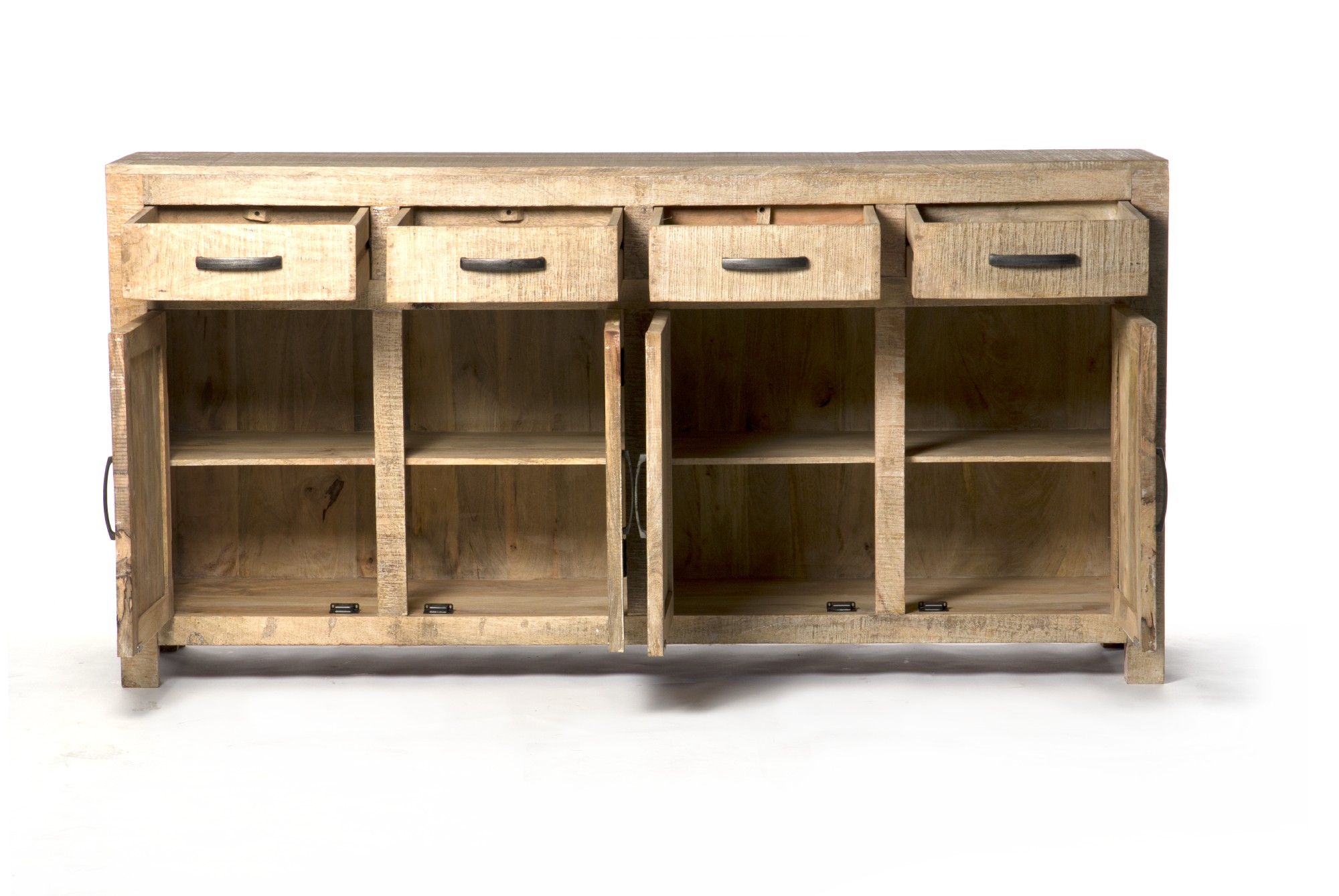 Sideboard 'Wackwolf', mit 4 Türen und 4 Schubladen, braun, T 40 cm, B 180 cm, H 90 cm von fischer's lagerhaus