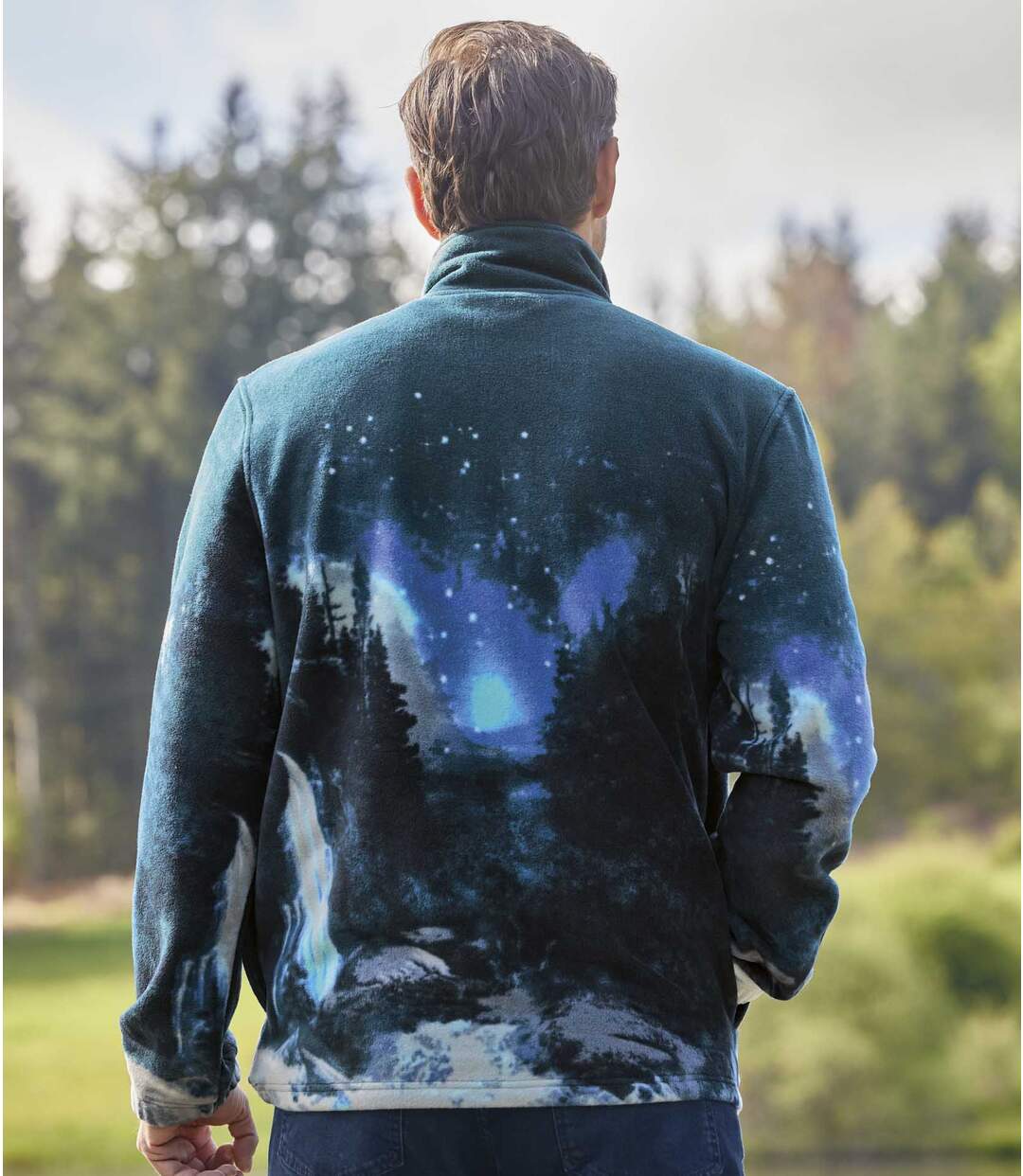 Blouson Polaire Imprimé Loup
