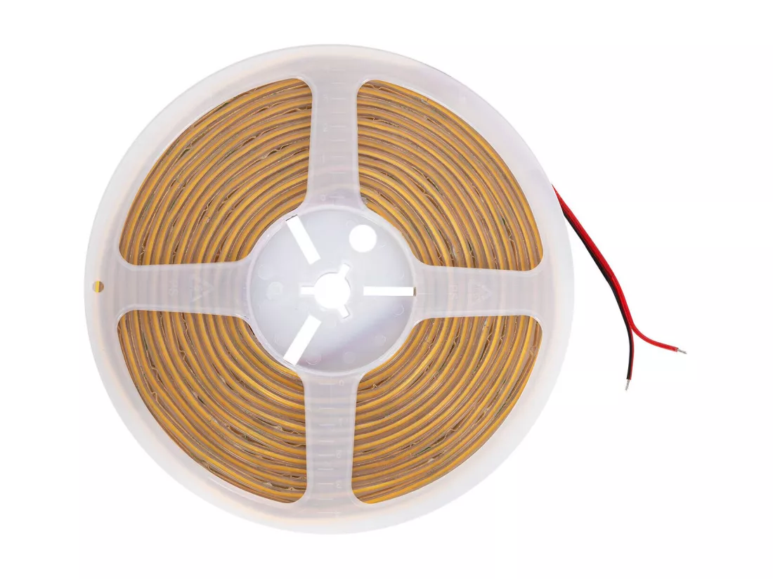 Ruban LED COB 24V DC 320 LED/m 5m IP65 CRI90 Largeur 10 mm Coupe 5 cm 6000K Blanc froid