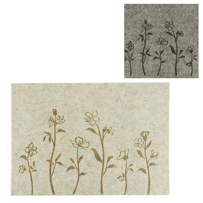 Platzset mit Blumenmotiv - aus Filz - ca. 45 x 30 cm - 1 Stück