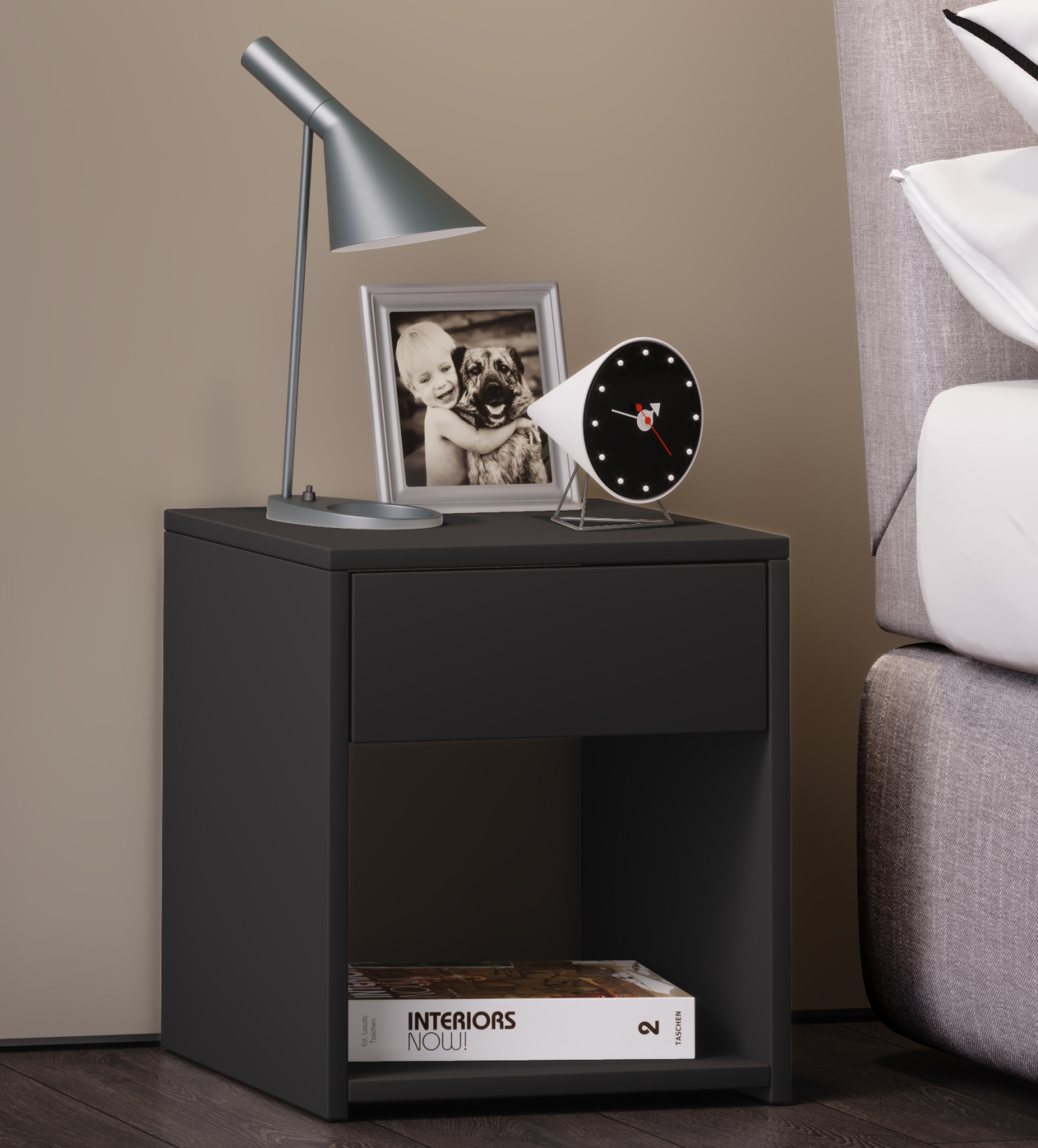 Beistelltisch SLEDO MINI - schwarz - 35 cm breit