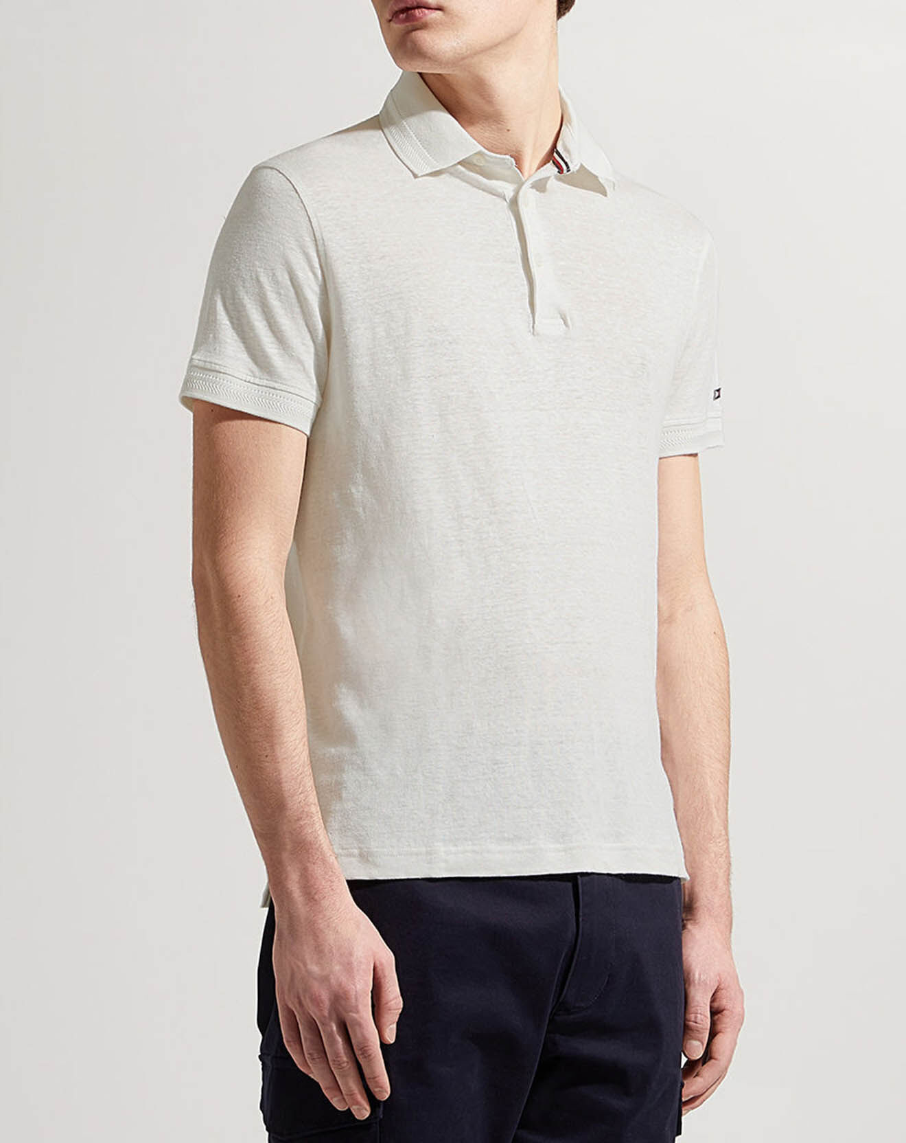 Tommy Hilfiger Polo en Lin mélangé Premium écru