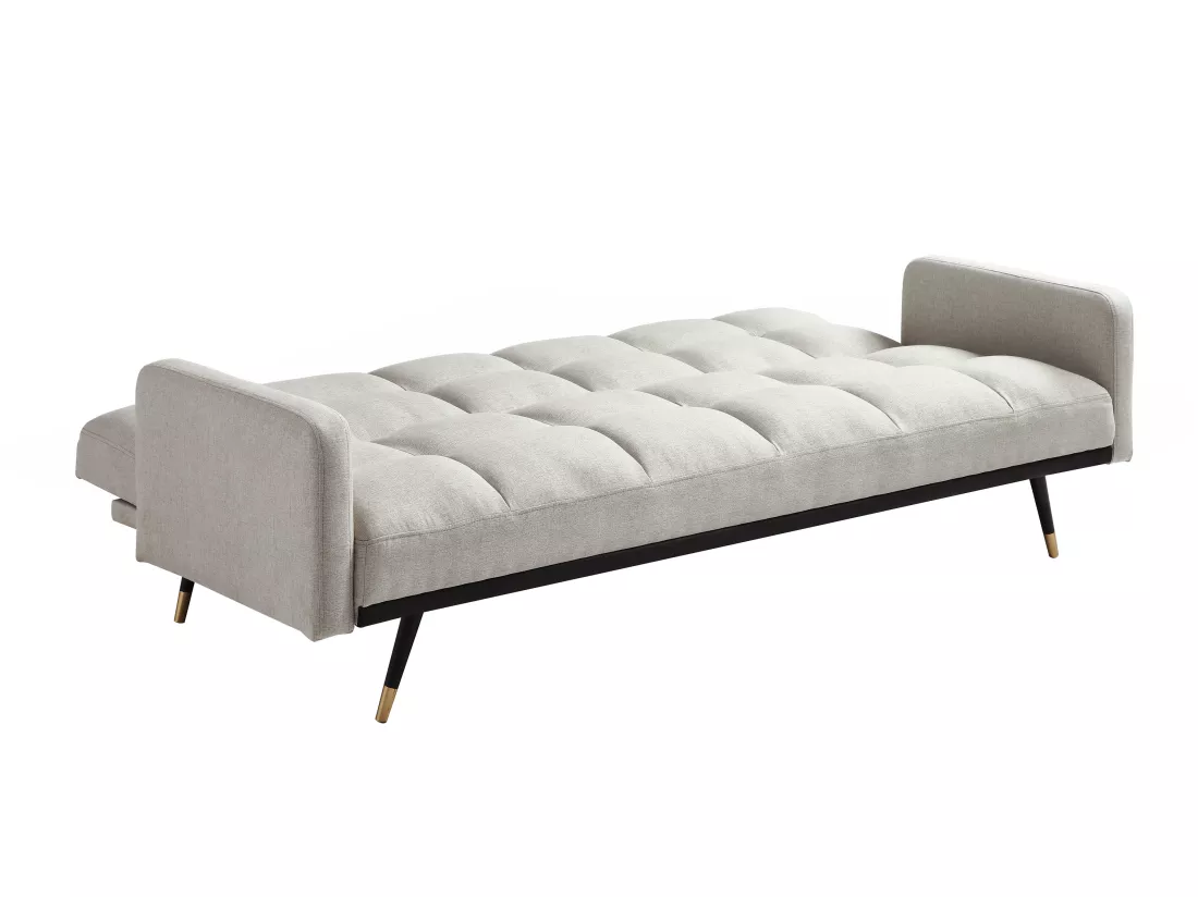 Canapé 3 places convertible en tissu beige ROREMA
