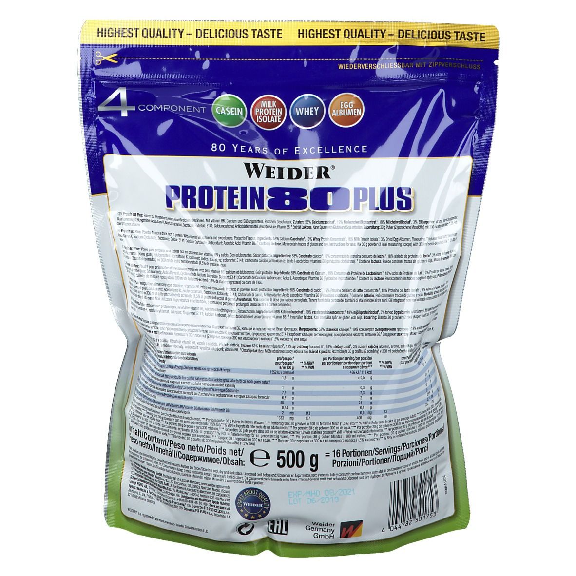 Weider Protein 80 Plus, Pistazie, Pulver