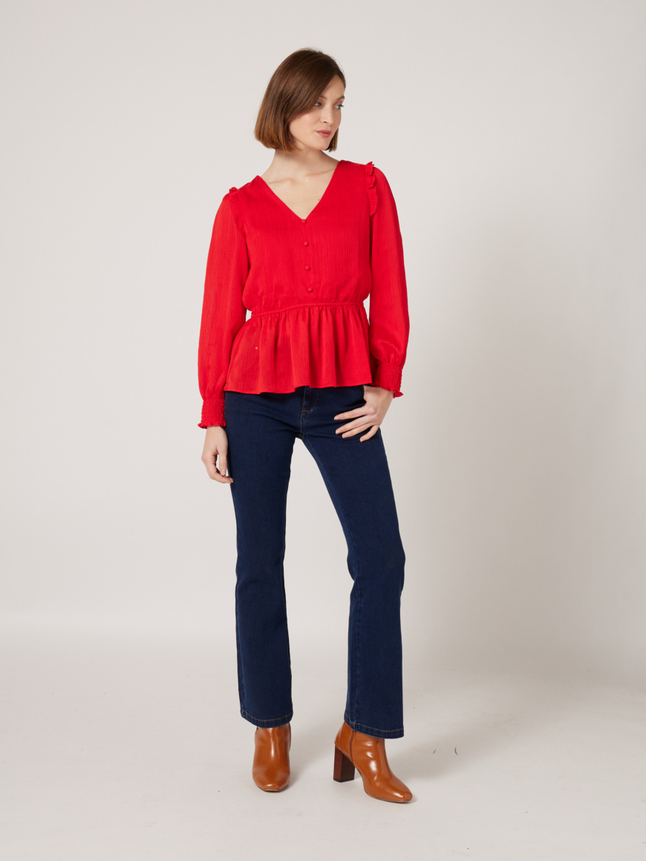Blouse col v