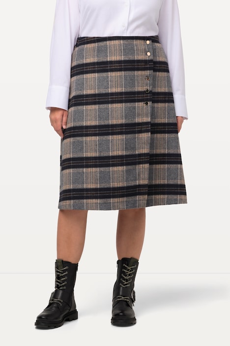 Landhaus Kilt, Karo, A-Linie, Schmuckknöpfe, Wickeloptik