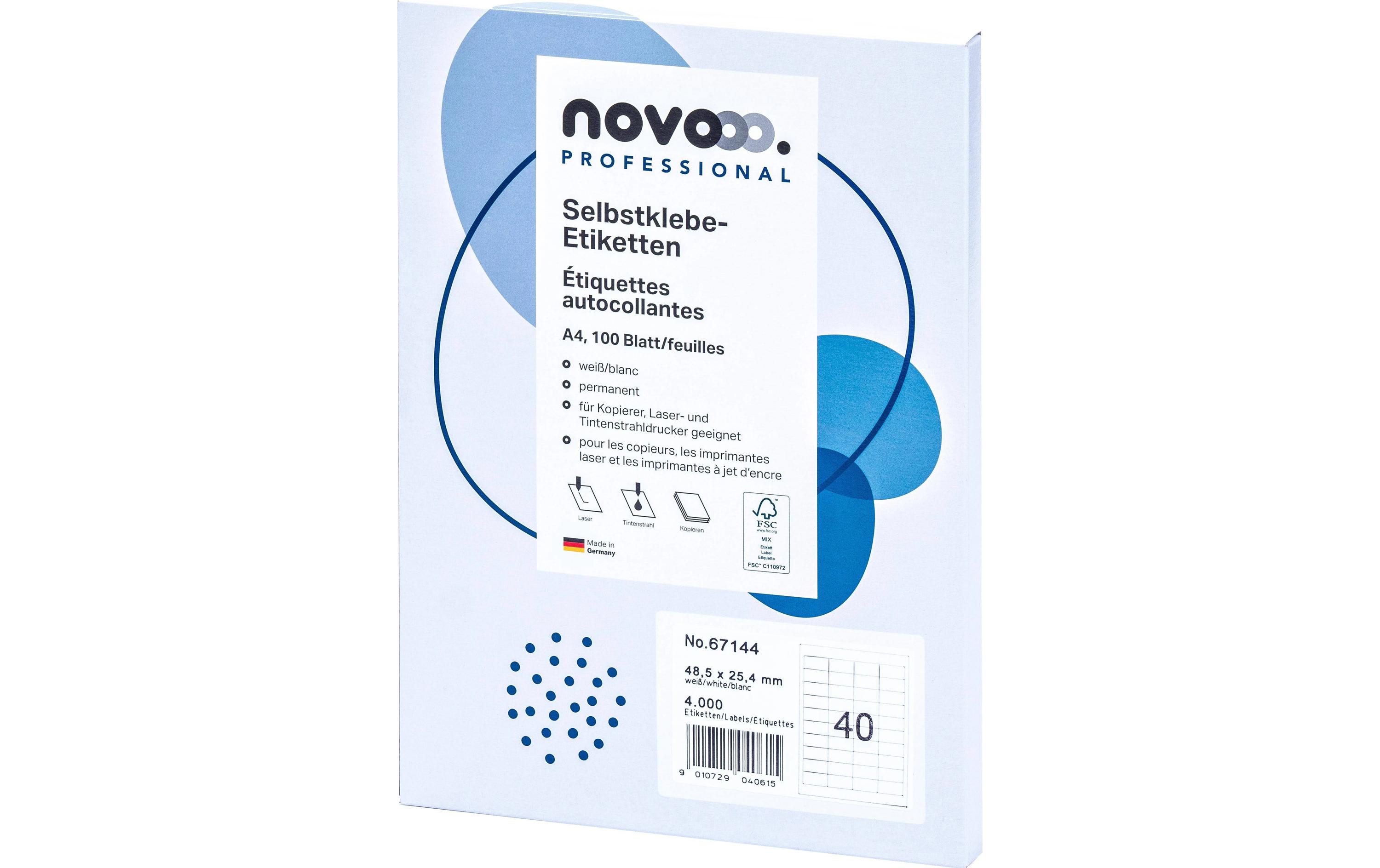 Selbstklebende Etiketten 48.5 x 25.4 mm, 40 BlattHochwertige Universal-Etiketten für vielfältige Anwendungen