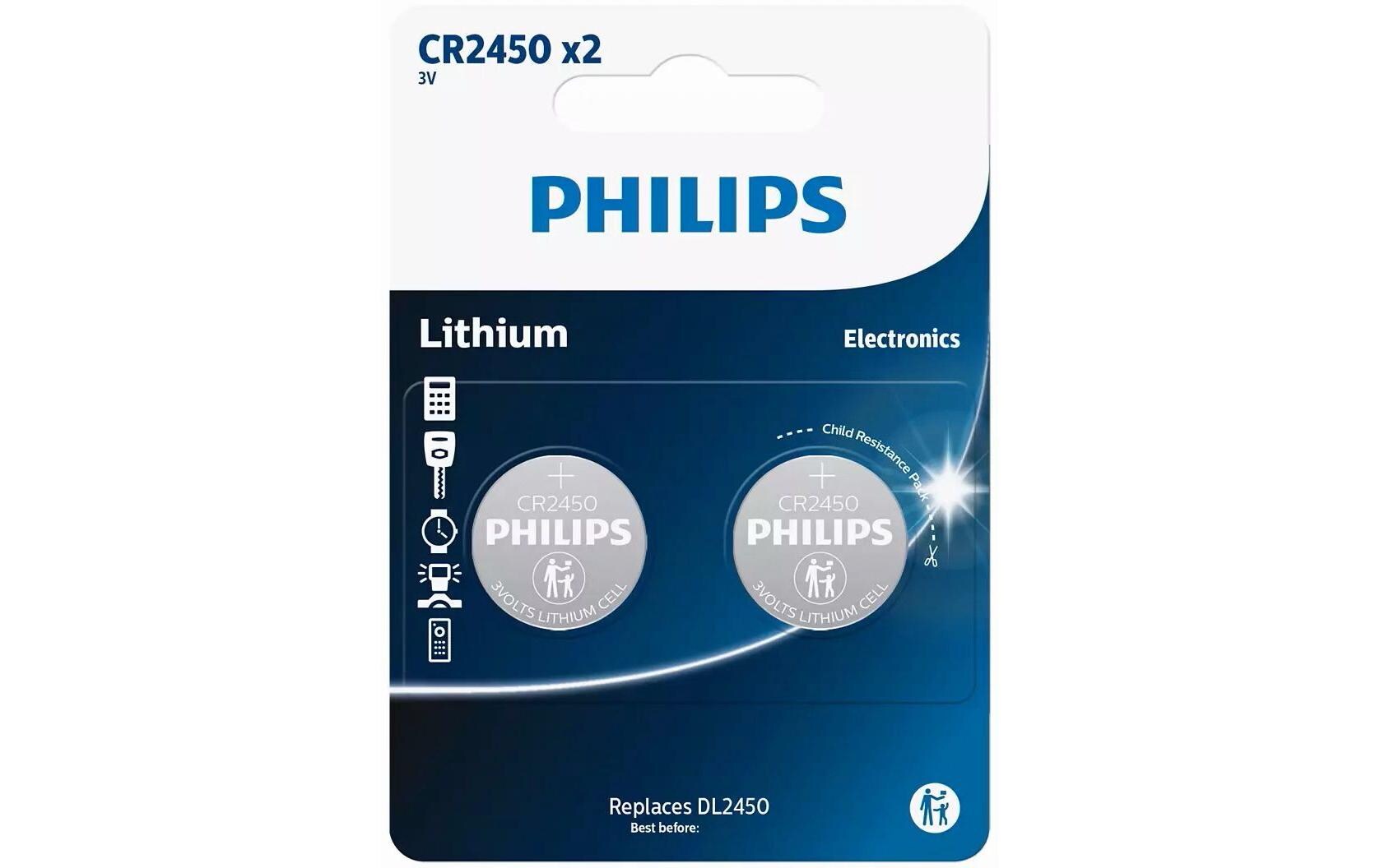 Knopfzelle Lithium CR2450 , 2 StückFür langandauernde Leistungen Ihrer kleinen Elektronikgeräte