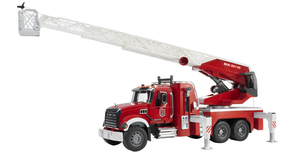 Bruder Mack Granit brandweerladderwagen incl. waterpomp 1:16 - Vrachtwagens & auto's