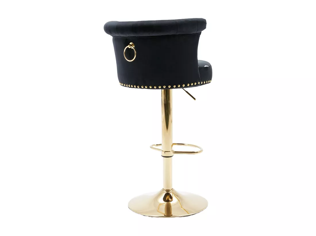 Tabourets de bar pivotants, chaises de comptoir réglables, avec repose-pieds pour la cuisine, la salle à manger,noir,2PC-SET